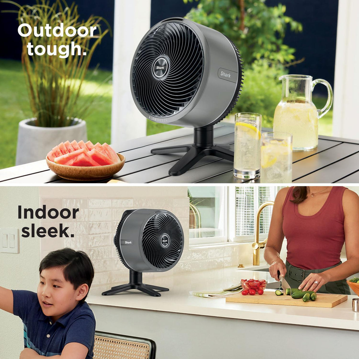 Shark FA150UK FlexBreeze TableMate Indoor to OutdoorTabletop Fan - Winter Fog