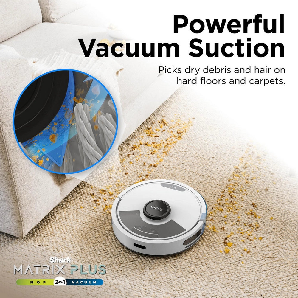 Shark RV2620WAUKWH Matrix Plus 2 in 1 Self Empty Robot Vacuum & Mop - 110 Minutes Run Time - White/Silver