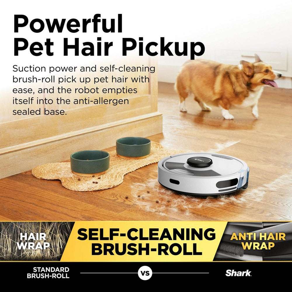 Shark RV2620WAUKWH Matrix Plus 2 in 1 Self Empty Robot Vacuum & Mop - 110 Minutes Run Time - White/Silver