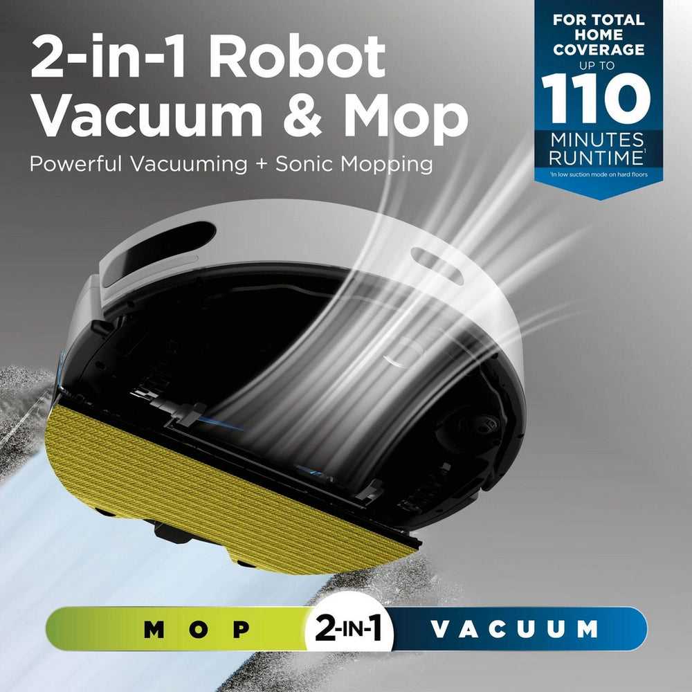 Shark RV2620WAUKWH Matrix Plus 2 in 1 Self Empty Robot Vacuum & Mop - 110 Minutes Run Time - White/Silver
