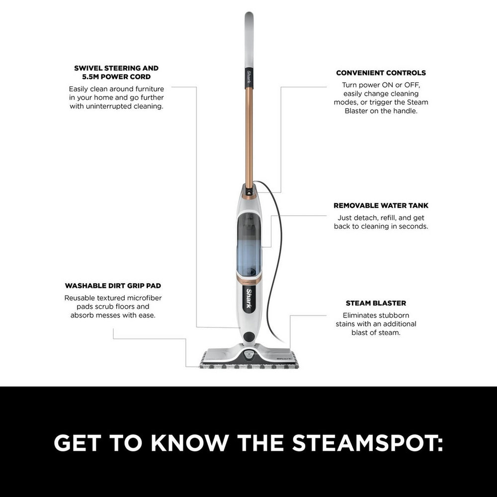 Shark S2001UK SteamSpot & Steam Blaster Mop - White