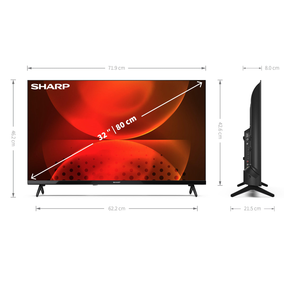 Sharp 1T-C32FH2KL2AB 32" HD Ready LED Android Smart TV Chromecast