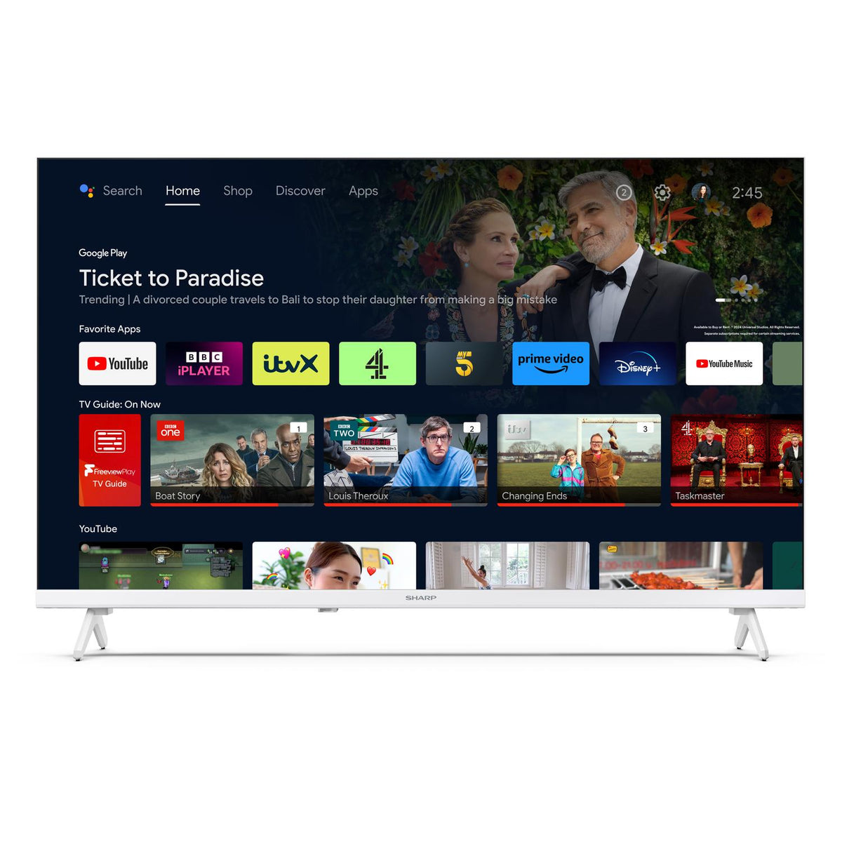 Sharp 1T-C32FH2KL2AW 32" HD Ready Frameless White TV