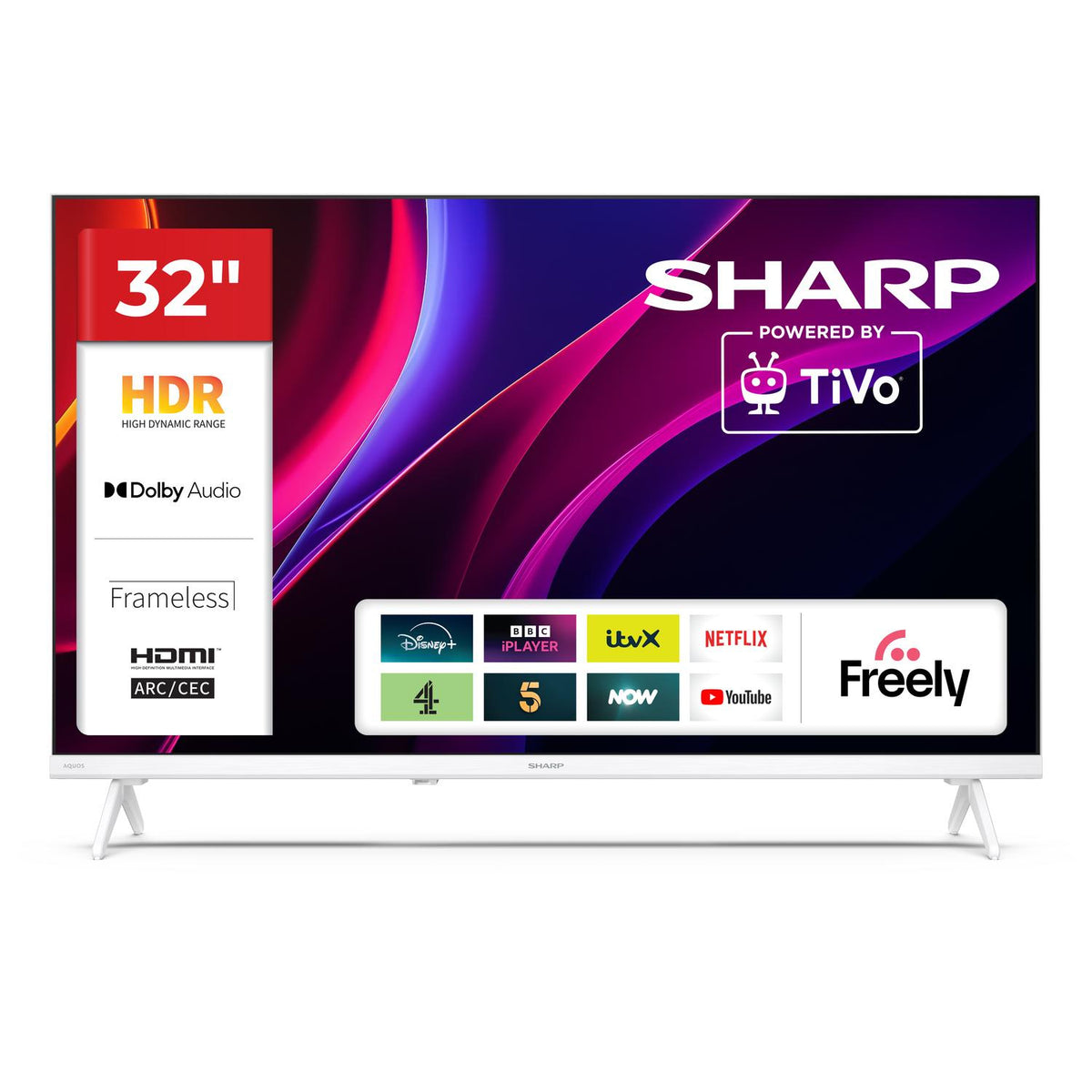 Sharp 1T-C32HE2245KW 32" HD Ready TiVo Smart TV - White