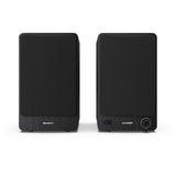 Sharp RPTT100CPSS30 Pair of Wireless Bookshelf Speakers with Automatic Bluetooth Turntable - Black