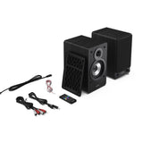 Sharp RPTT100CPSS30 Pair of Wireless Bookshelf Speakers with Automatic Bluetooth Turntable - Black