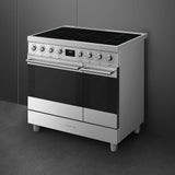 Smeg C92IMX2 81.3cm Electric Rangecooker with Double Oven and Induction Hob - Stainless steel