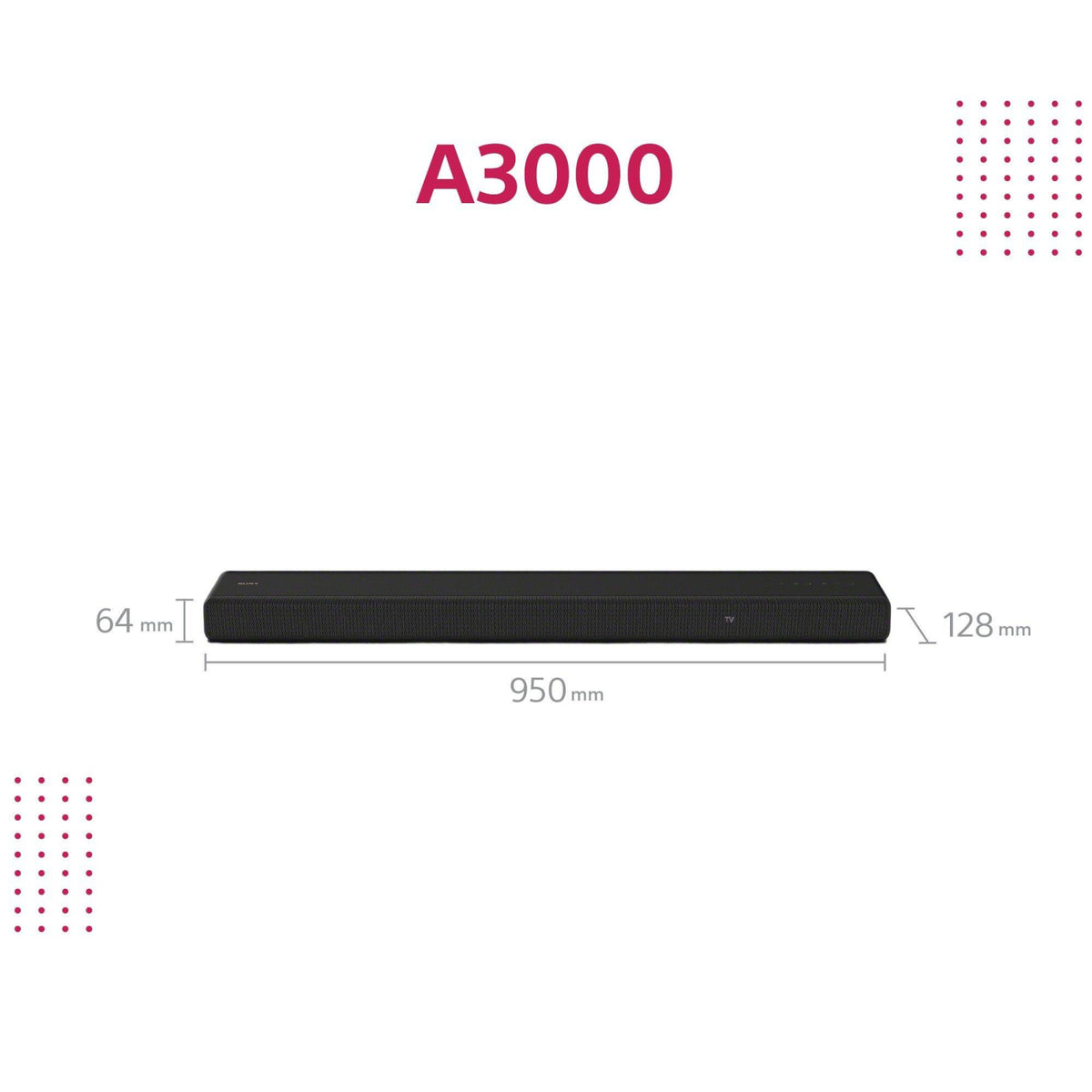 Sony HTA3000 Soundbar | 3.1ch Dolby Atmos and DTSX, black