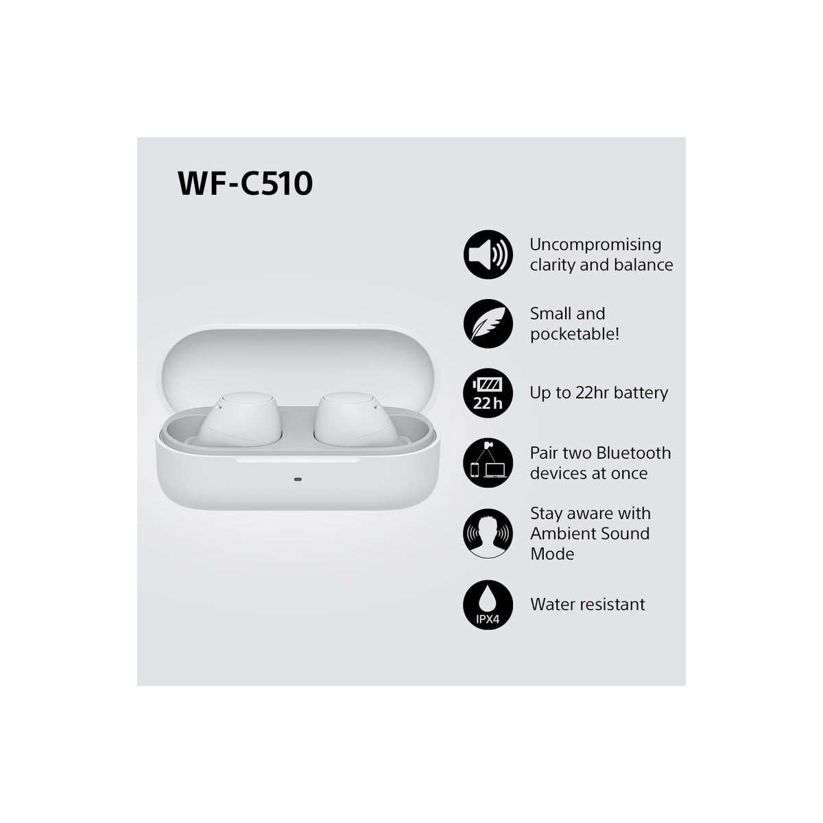Sony WFC510W.CE7 Wireless In ear headphones - White
