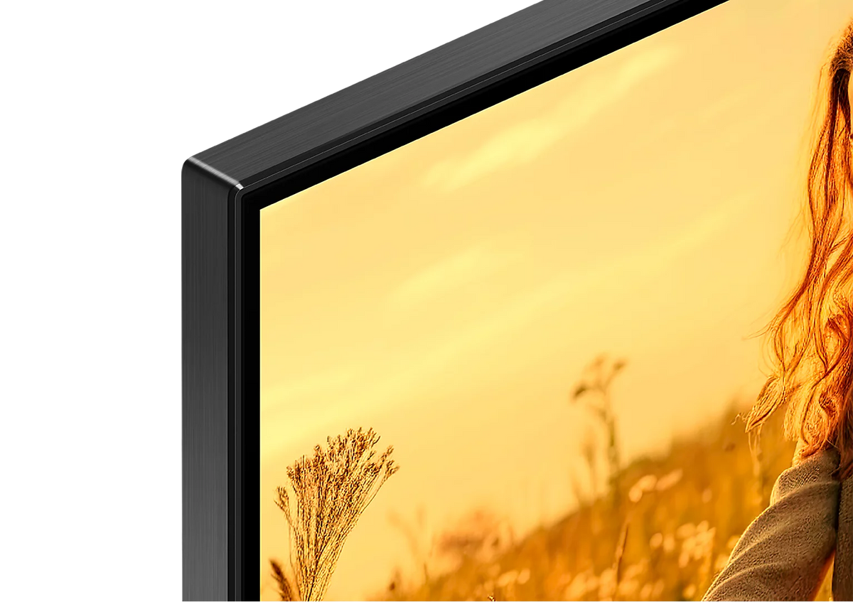 Close up of the bezel on a Sony Bravia 5 tv showing the textured design