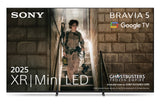 Sony Bravia TV advertisement featuring a character from 'Ghostbusters: Frozen Empire' with text about 2025 XR Mini LED technology.