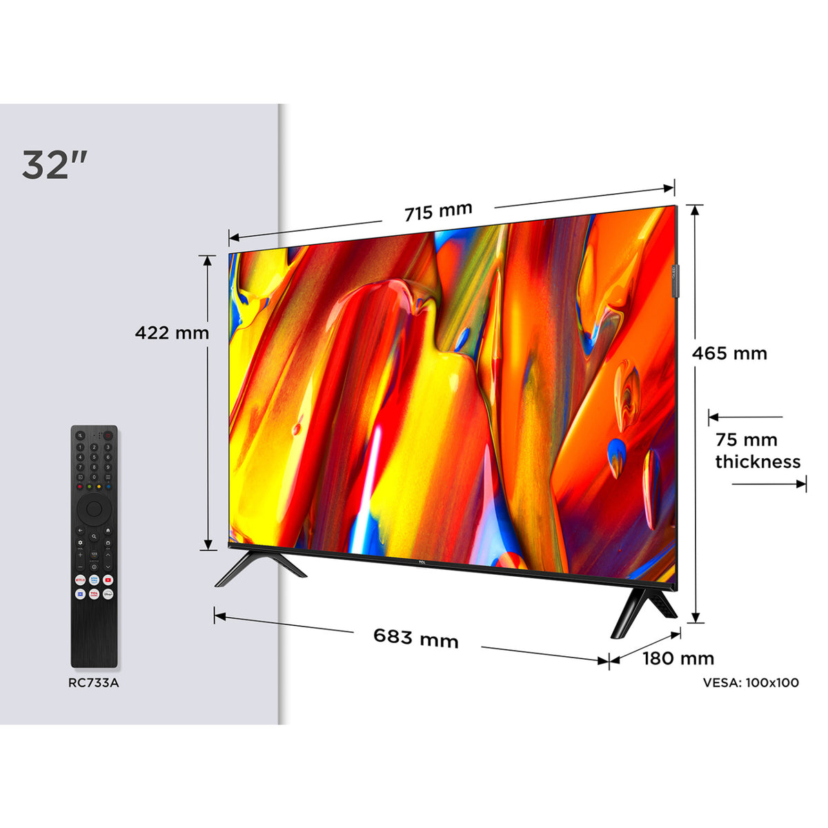 TCL 32V5C-UK 32" QLED FHD HDR Android TV