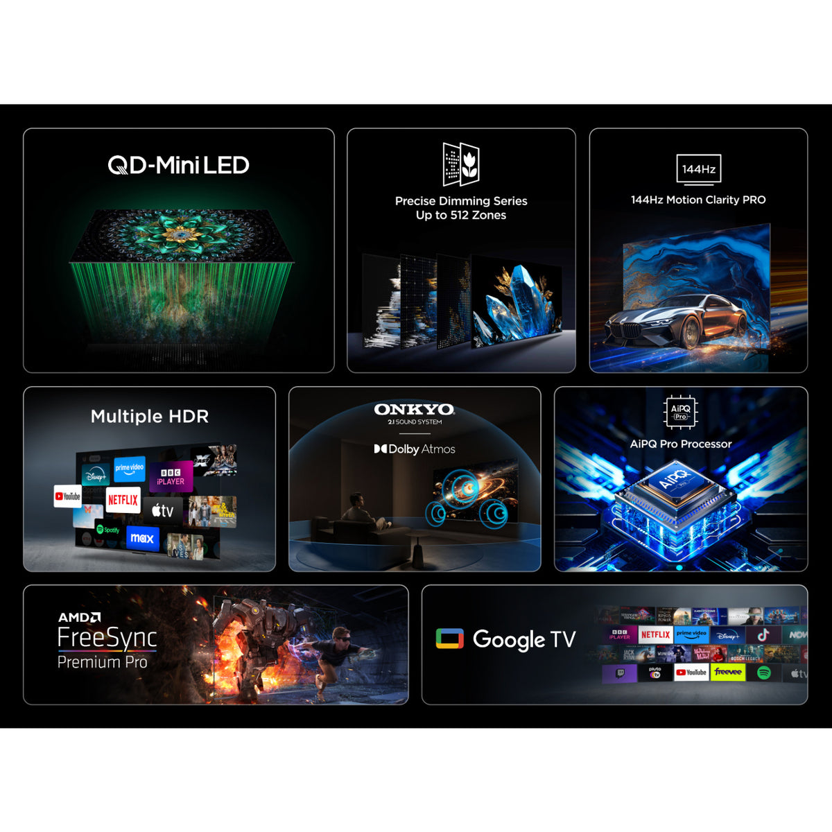 TCL 55Q6C-UK 55" 4K QD-Mini LED UHD Smart Google TV
