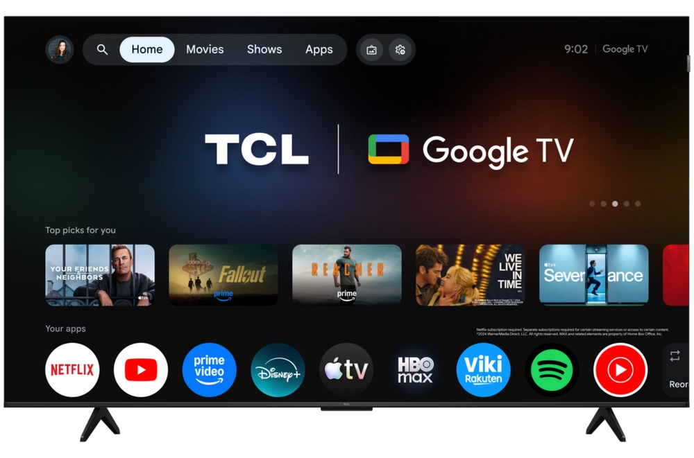 TCL 65P7L-UK 65" 4K HDR QLED Direct LED Google TV- Black