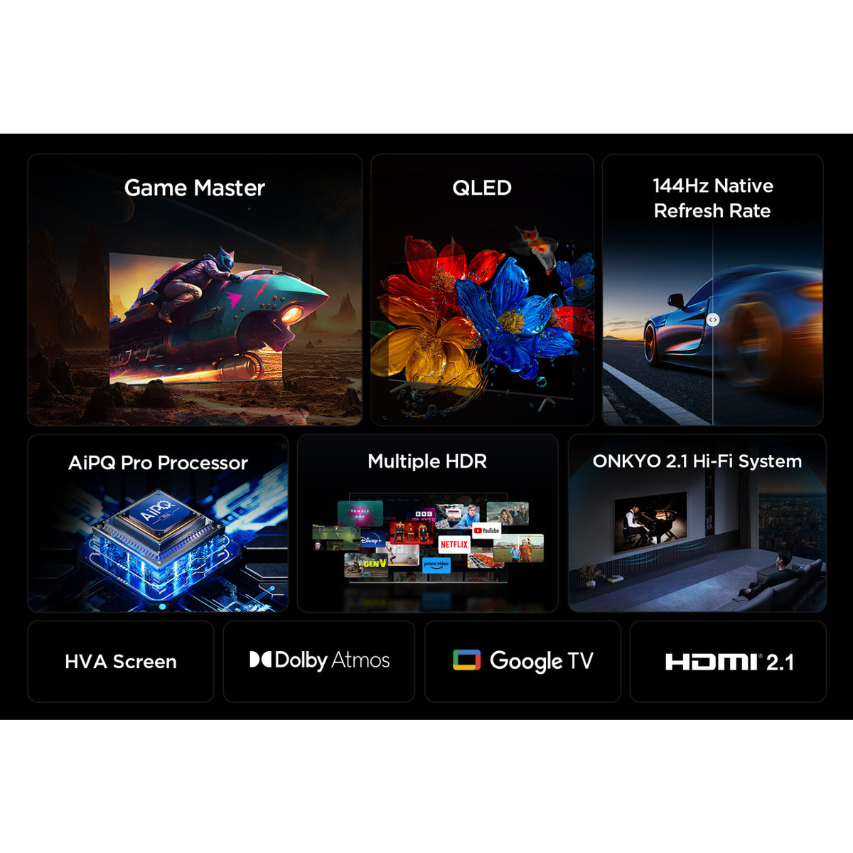 TCL 98P8K-UK 98" 4K QLED HDR Ultra HD Google TV