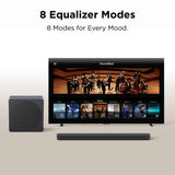 TCL A65-UK 3.1.2ch Soundbar with wireless subwoofer, Audio by Bang & Olufsen, Dolby Atmos - Black
