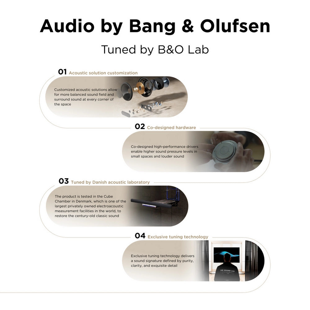 TCL A65-UK 3.1.2ch Soundbar with wireless subwoofer, Audio by Bang & Olufsen, Dolby Atmos - Black