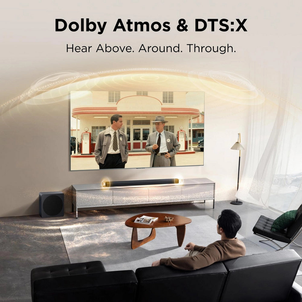 TCL A65-UK 3.1.2ch Soundbar with wireless subwoofer, Audio by Bang & Olufsen, Dolby Atmos - Black