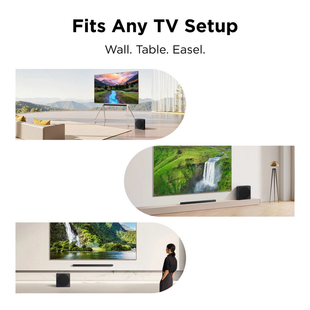 TCL A65-UK 3.1.2ch Soundbar with wireless subwoofer, Audio by Bang & Olufsen, Dolby Atmos - Black