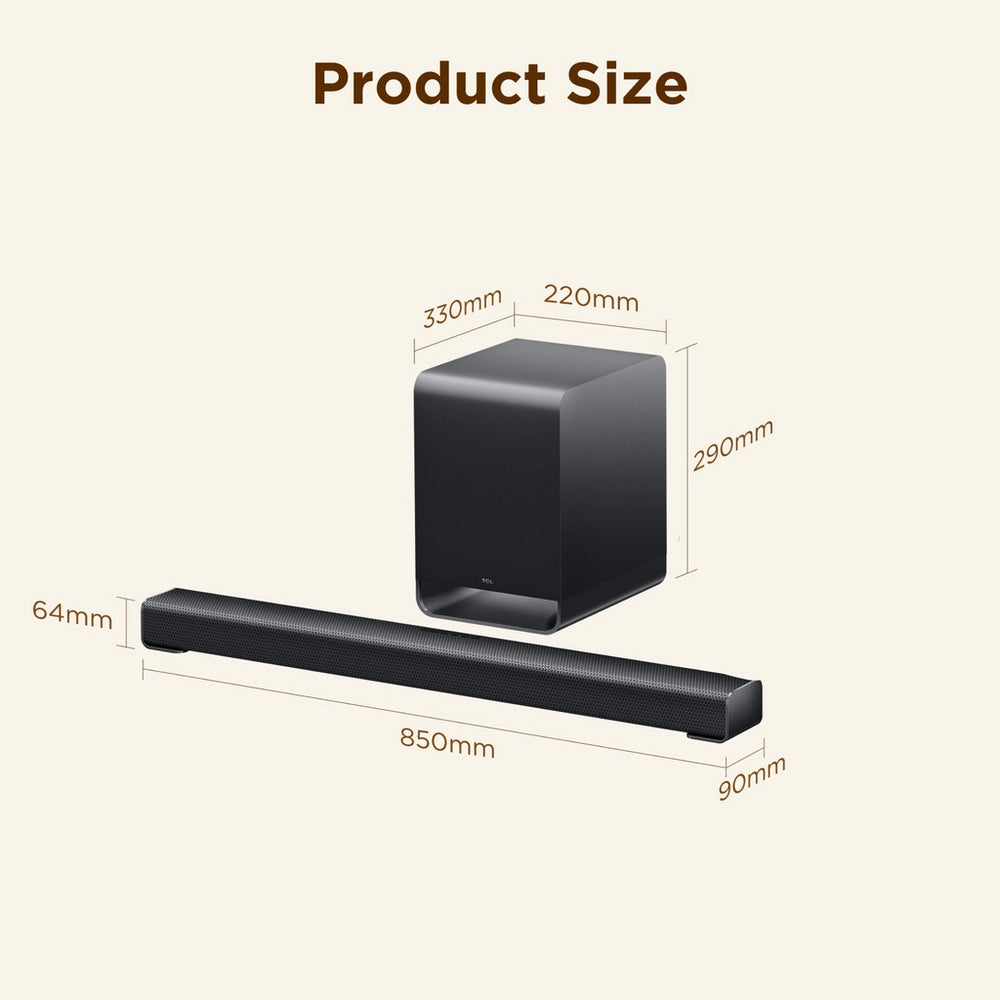 TCL S60K-UK 3.1ch with wireless subwoofer Dolby Atmos - Black
