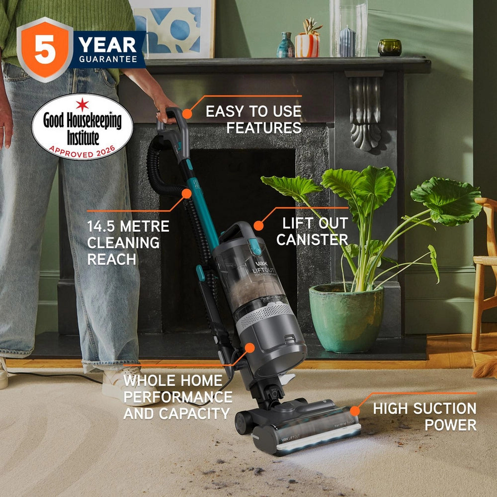 Vax CDUP-LORP LiftOut Reach Pet-Design Upright Vacuum Cleaner - Graphite / Tea
