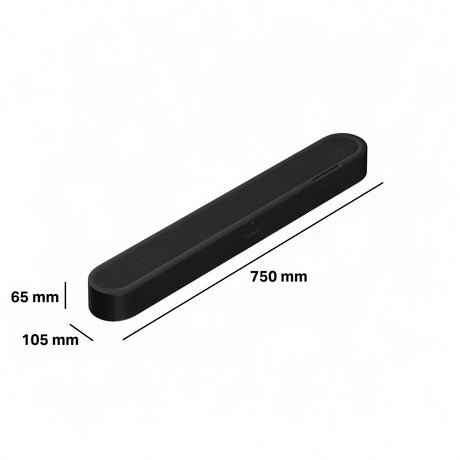 Sonos Beam Ultra in black showing dimensions