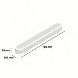 Sonos Beam ultra white with dimensions in millimetres