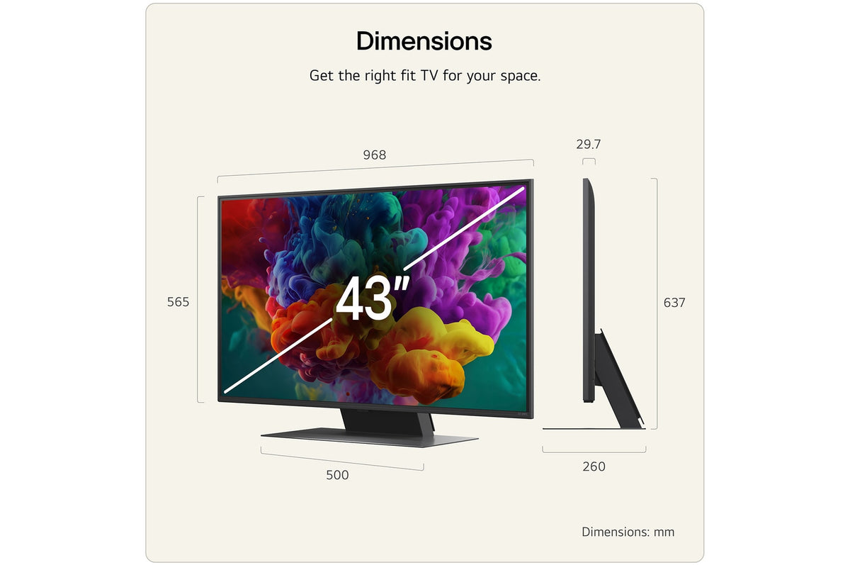 LG 43QNED87B6A.AEK 43" 4K QNED evo AI Smart TV